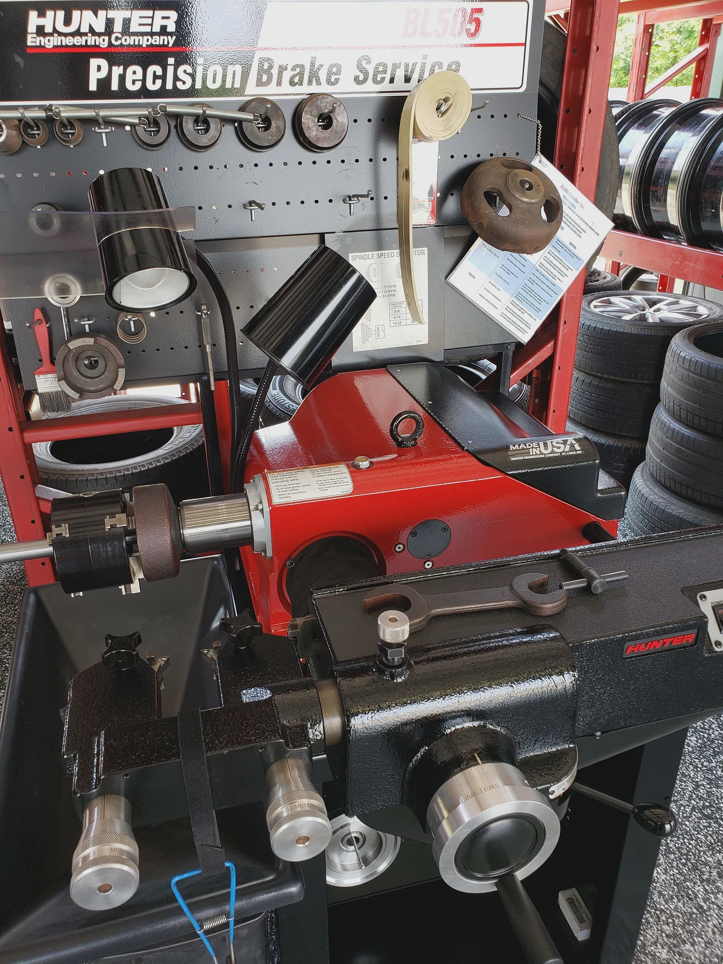 Vehicle on the alignment rack at VIBE Auto Sports